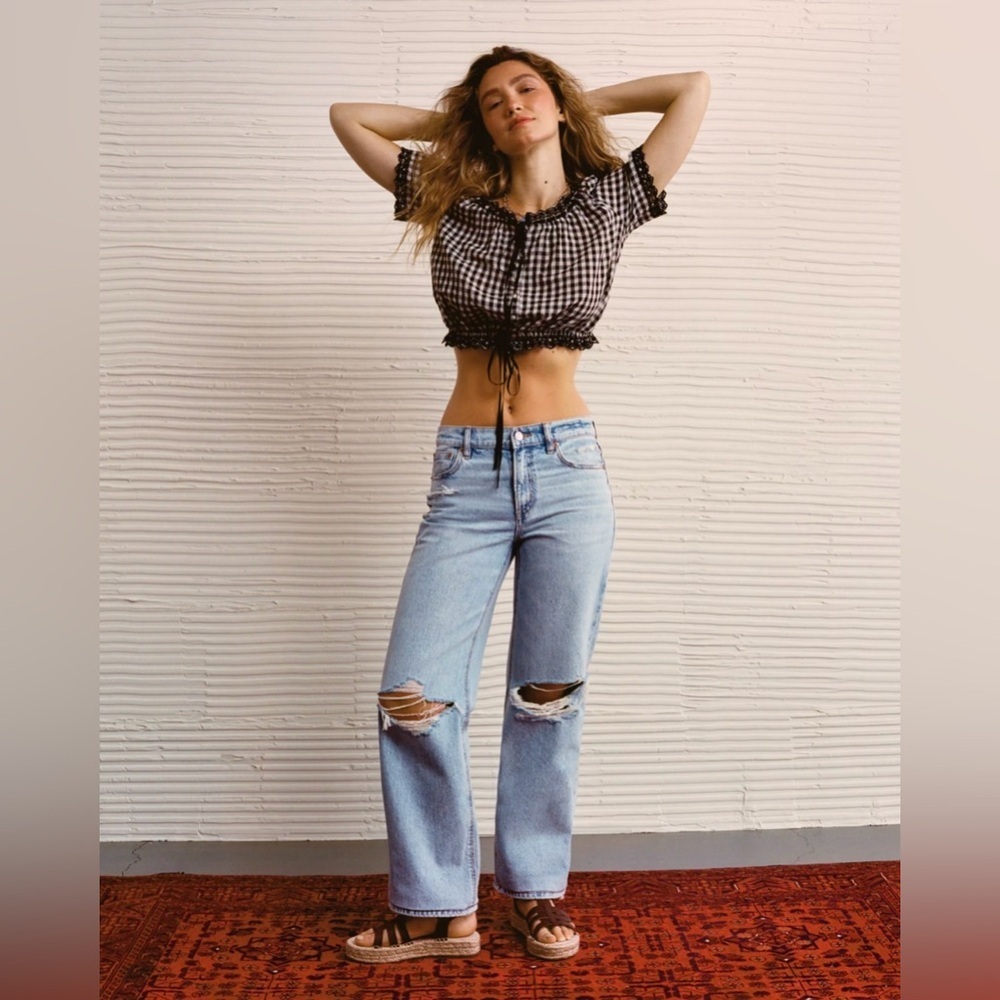 American Eagle Outfitters Light Black Boyfriend Jeans